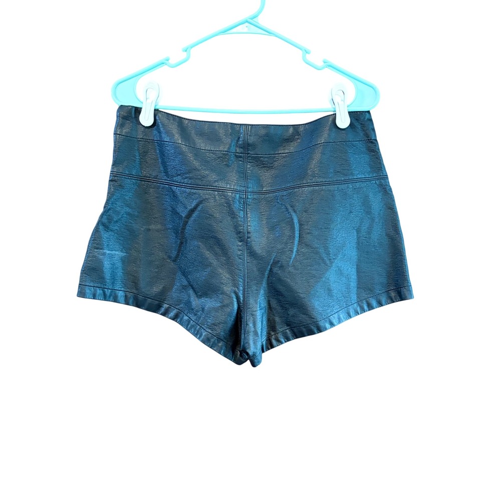 Free People Studded Faux Leather Skort Black Vegan Mini Skirt Shorts Size 10 - Picture 4 of 6